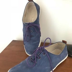 Sergio Rossi Mens Suede Shoes 7.5 Blue